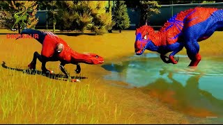 Epic Dinosaur Showdown Indominus Rex vs Indoraptor Spinosaurus amp TRex [upl. by Ladonna247]