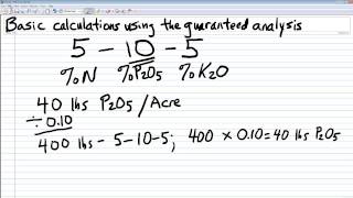 Basic Fertilizer Label Calculations with a Dry Formulation [upl. by Ceil]