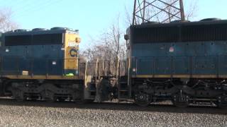 CSX Q301 Idling Loudly With ElectroMotive Diesel Engines At Bound Brook [upl. by Tteragram991]