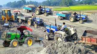 New Jcb 3dx Backhoe Machine And Mahindra Swaraj Sonalika Sikandar Eicher John Deere Tractor Load [upl. by Carmena]