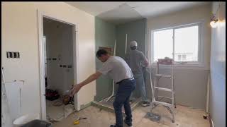 Remodeling Master BathroomRepairing drywall and concrete shower floor [upl. by Kasper747]