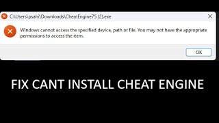 FIX CheatEngine quotWindows cannot access the specified device path of filequot [upl. by Sylvia]