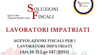 Webinar SF Lavoratori Impatriati [upl. by Hearsh]