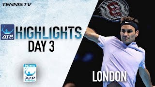 Highlights Federer Toughs Out Zverev In London Nitto ATP Finals 2017 [upl. by Terrab385]