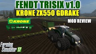 Farming Simulator 17  Fendt Trisix and Krone ZX550 GDrake quotMod Reviewquot [upl. by Primavera]