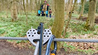 Go Ape  Tree Tops Adventure Matfen Northumberland  GoPro zipwire action [upl. by Wynn757]