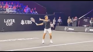 Laver Cup 2024  Roger Federer on the court and racket in hand its still as beautiful [upl. by Leela321]