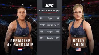 GERMAINE DE RANDAMIE vs HOLLY HOLM 2K19  EA SPORTS UFC 3 [upl. by Eidda]