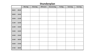 Stundenplan Tagesplan zum Ausdrucken in Excel Tutorial für Anfänger [upl. by Emilio284]