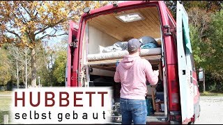 Hubbettgestell selbst gebaut  Camper Van mit Motorradgarage  Vanlife Hubbett [upl. by Whitebook]