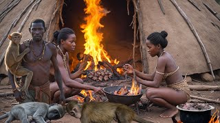 Eating MONKEYS with the Hadzabe Tribe  hadza land [upl. by Leahcimnoj921]