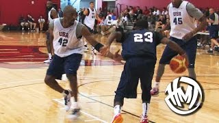 Kyrie Irving Crosses Kobe Bryant Throwback USA Scrimmage Highlights [upl. by Desirae]