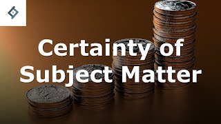 Certainty of Subject Matter  Law of Trusts [upl. by Parthinia]