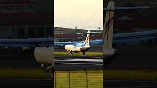 Golden Hour ATR 72500 Landing At Lajes Terceira Azores shorts [upl. by Rockie]