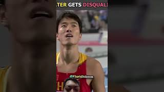 In a 110 meter hurdle race a winner got disqualified sports olympics athlete trackandfield [upl. by Uase]