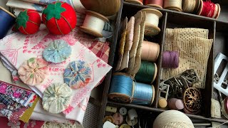 Vintage Slow Stitch Haul slowstitch slowstitching handembroidery embroidery vintage [upl. by Anitnas]