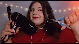 ASMR ITA ☁️ ROLEPLAY PARRUCCHIERA SUONI REALI 💇🏻‍♀️  suono del phon shampoo personal attention [upl. by Dazraf]