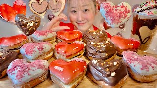 ASMR ミスド×ヴィタメール ハートドーナツ♥️ Mister Donut Heart Donut【日本語字幕】【咀嚼音 Mukbang Eating Sounds】 [upl. by Tasha]