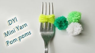 DYI  How to make Mini Yarn Pom Poms  Easiest Method [upl. by Swetlana]