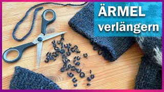 Ärmel verlängern an Strickpullover  Ärmel länger stricken [upl. by Lrac]