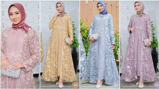 MODEL BAJU GAMIS BROKAT TERBARU 2024 Sandika Buat Kondangan [upl. by Anead]