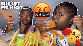 SHE GOT INTO A FIGHT WITH A HATER AT SCHOOL👊🏼🤬 VIDEO INCLUDED TACO BELL MUKBANG [upl. by Burra]