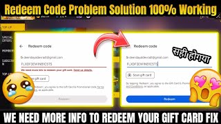 We Need More Info To Redeem Your Gift Card Send Us Details  Google Play Redeem Code Problem  FFMax [upl. by Aleetha]