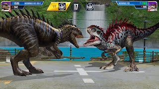 INDOMINUS REX VS INDOMINUS REX GEN 2  JURASSIC BATTLE  JURASSIC WORLD THE GAME [upl. by Christiane]