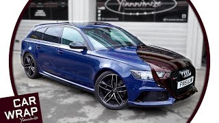 Blue Audi RS6 wrapped in Black Rose [upl. by Lehte]