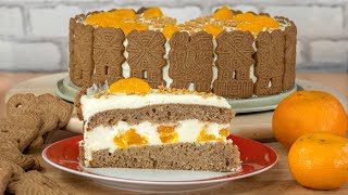 Spekulatius Mandarinen Torte  ohne Zucker ohne Butter  Adventstorte  leichtes Rezept so lecker [upl. by Dihaz538]