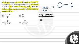 A ball rolls without slipping The radius of gyration of the ball about an axis passing through [upl. by Zosi]