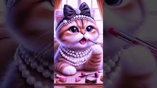 Cute cat lady doing makeup cute sweet cat makeup beauty [upl. by Nedrah]