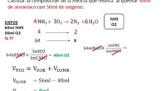 Volúmenes de combinación reacción entre AMONIACO Y OXIGENO [upl. by Grover]
