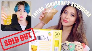 TRYING JUNGKOOK BTS LEMON KOMBUCHA SOLD OUT EVERYWHERE  ShilaBui [upl. by Lane381]