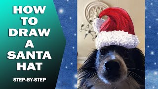 How to Draw and Paint a Santa Hat  stepbystep tutorial [upl. by Aicrop201]