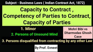 Capacity to Contract  Capacity of Parties  Capacity of Parties under Contract Act 1872 [upl. by Ajtak828]