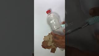 Create a Beautiful Vase from a Plastic Bottle  Easy Cardboard Design in Simple Steps diy craft [upl. by Pittman]