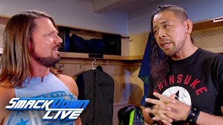 Shinsuke Nakamura asks AJ Styles for backup SmackDown LIVE March 27 2018 [upl. by Bonneau]