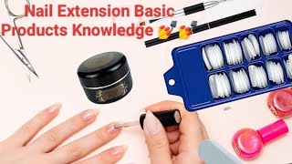 Basic Nail Extension Products Details For Beginners Nail Artist💅💅Nail Extension Tutorial [upl. by Neehar]