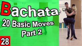 20 Bachata Basic Moves Part 2 Beginner  Bachata Tutorial 28  by MariusampElena [upl. by Catlee382]