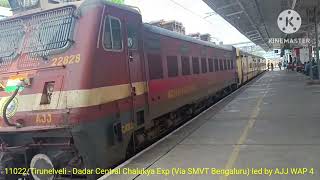 Full Journey in 11022Tirunelveli  Dadar Central Chalukya Express Via SMVT Bengaluru [upl. by Nerrad893]