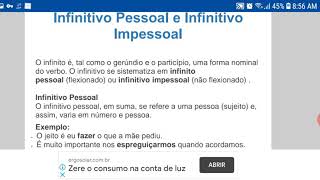 Infinitivo pessoal e impessoal [upl. by Nelli379]