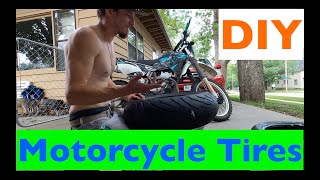 How to change a motorcycle tire yourself [upl. by Atsylac]