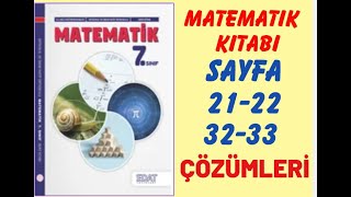 7 SINIF MATEMATİK KİTABI SAYFA 21223233 ÇÖZÜMLERİ  MEB EDAT YAYINLARI [upl. by Ursula]