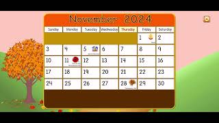 Starfall Calendar November 1 2024 on The Computer [upl. by Tia]