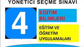 EĞİTİM BİLİMLERİ EĞİTİM VE ÖĞRETİM UYGULAMALARI 4 EKYS [upl. by Huei997]