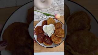 Red lentil patties ✨♥️ easyrecipe vegetarian mealinspo snack pattiesrecipe lentilrecipe [upl. by Ah]