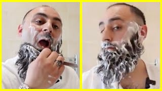 Straight Shaving A 12 Month Beard ASMR [upl. by Aicilif]