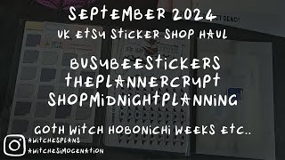 🛍 UK Etsy Goth Witch Planner Stickers Haul ShopMidnightPlanning  ThePlannerCrypt amp BusyBeeStickers🌙 [upl. by Ahsar768]