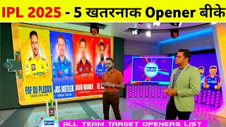 IPL 2025 Mega Auction  5 Big Openers  Warner Buttler Faf Ishan Shaw  New IPL Team [upl. by Yerfoeg651]